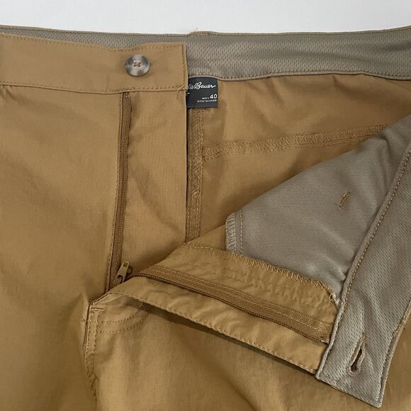 Eddie Bauer Flat Front Nylon Shorts Men's Size 40 Brown 10 Inch Inseam Logo - Picture 10 of 16